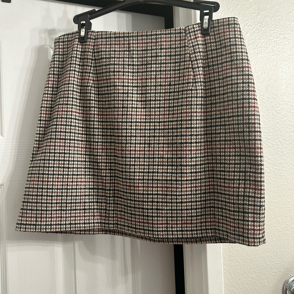 Plaid Wool Mini Skirt